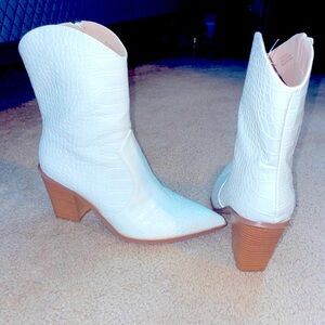 White Cowboy Booties
